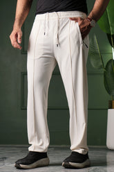Poplin Straight Fit Trouser - Off White